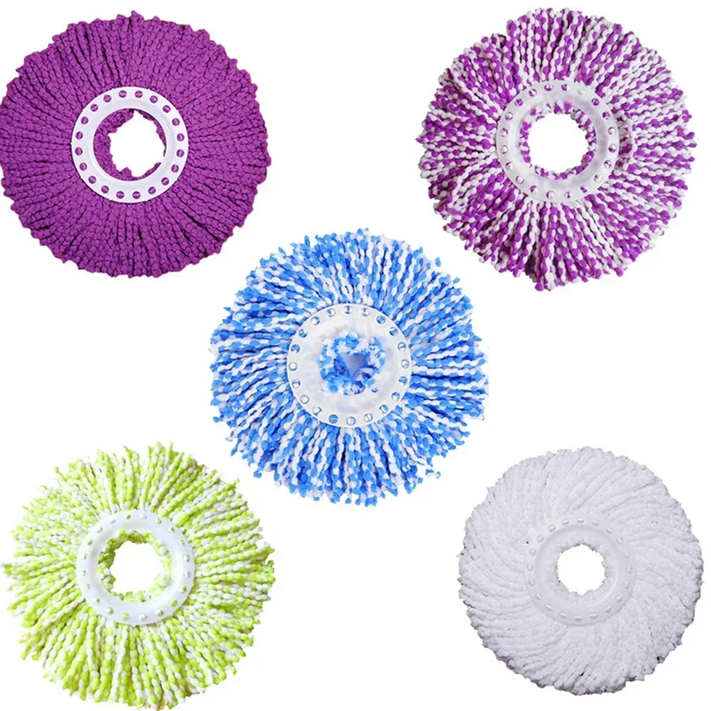 Microfiber Mop Head Rotating Rag, Round Squeeze Mop, Refill Replacement Cloth for Floor Wash, Household Cleaning Tools, 1-5Pcs