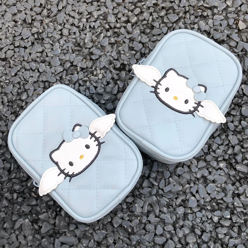 Sanrio Storage Bag Cute Angel Cartoon HelloKitty Rhombus Cross-body Portable Card Camera Bag Cartoon Birthday Gifts