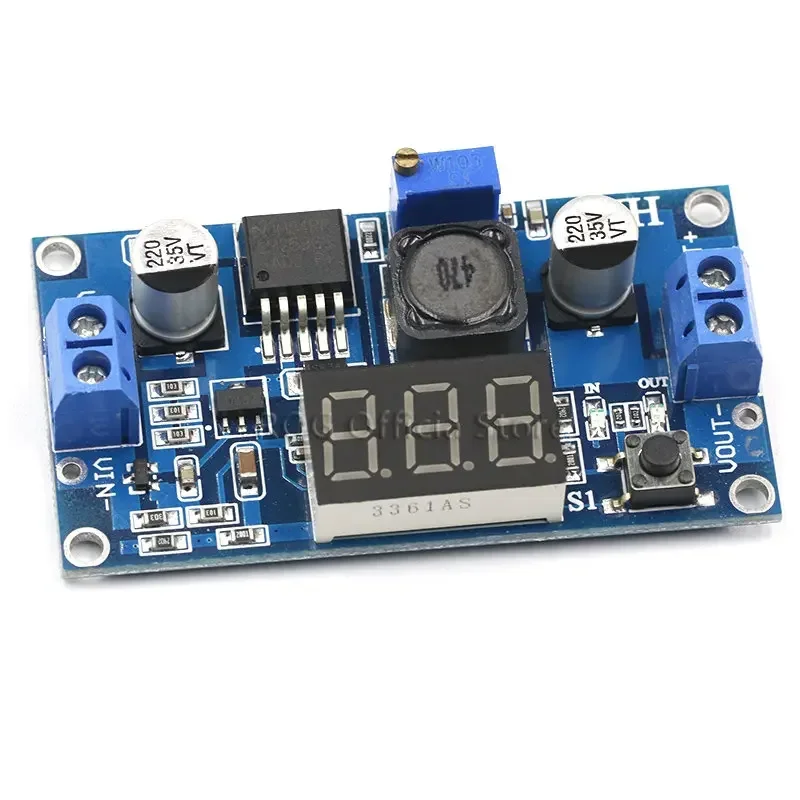 LM2596 BUCK 3A DC-DC Voltage Adjustable Step-Down Power Module + Blue LED Voltmeter