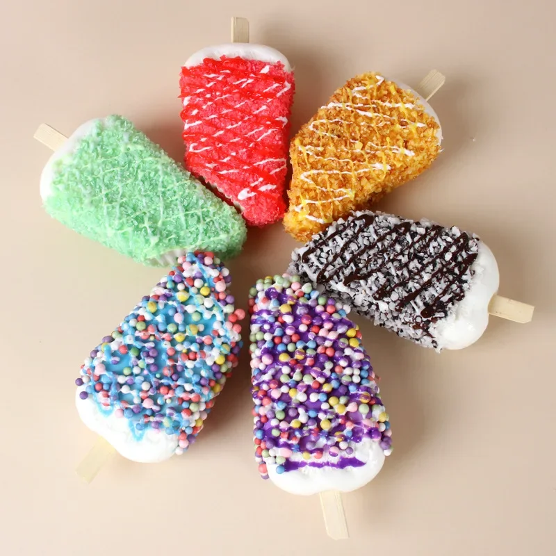 

Fake Ice Cream Model Artificial Chocolate Ice Cream Fake Dessert Refrigerator Stickers Decoration Props Simulation Home Decor
