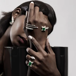 XSBODY lüks Zirconc yeşil bilezik mücevherat kadınlar için Charm CZ bileklik tam düğün kadın nedime el Palm bilezikler hediye