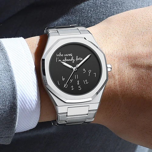 Imagen 2 del producto Reloj de hombre elegante y exquisito de lujo a la moda, reloj clásico informal de negocios con tira de acero Digital árabe, reloj noctilucente resistente al agua