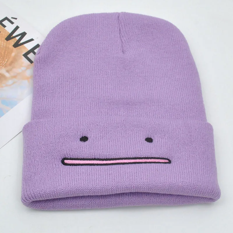 Pokemon Snorlax Ditto Psyduck Beanies Women Winter Warm Hat Anime Solid Color Funny Embroidery Cap for Men Knitted Bonnet Unisex