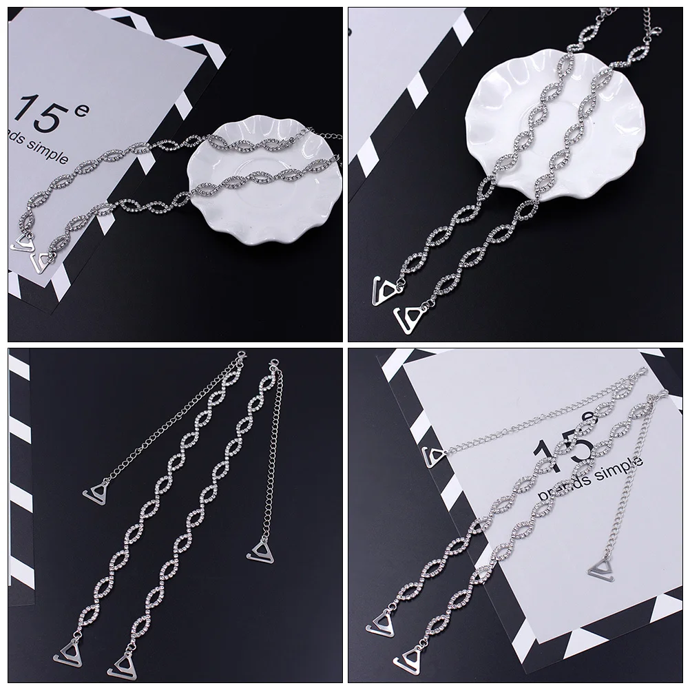 

1Pair Adjustable Rhinestone Bra Straps Shiny Underwear Accessories Silver Exquisite Crafted Workmanship Fine Details Not Easy