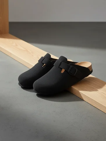 Evshine Men's Cow Suede Clogs with Arch Support Leather Mules Comfort Fashion Potato Shoe Women Cork Footbed Genuine Suede Clogs