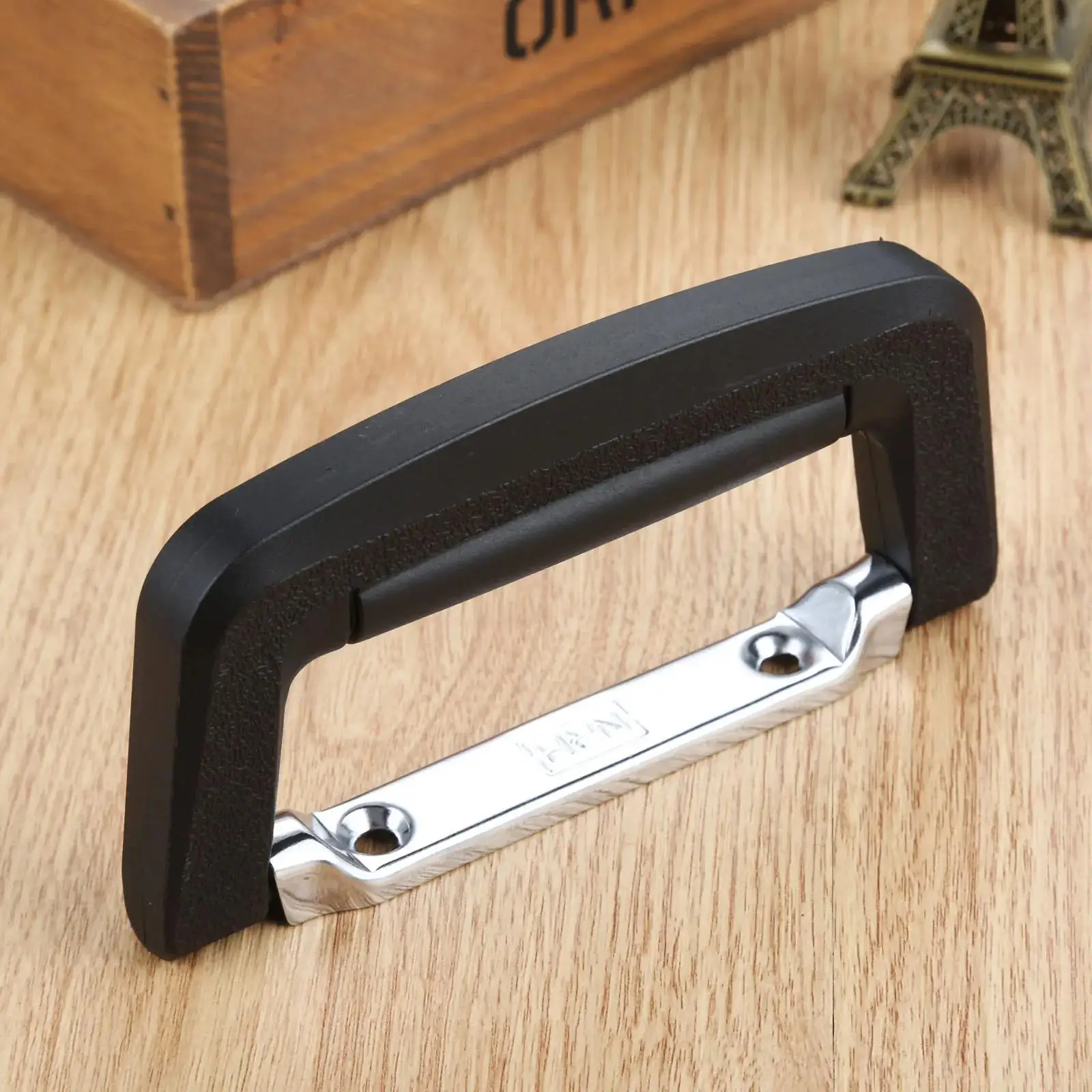 Black Case Handle Toolbox Cabinet Pull Flight Luggage Knob Air Bag Guitar Trolley Suitcase Briefcase Replace Part 130*64mm