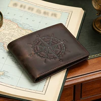 WESTAL Cartera de hombre de piel Crazy Horse con estampado compacto, inclinada a rayones y reparable