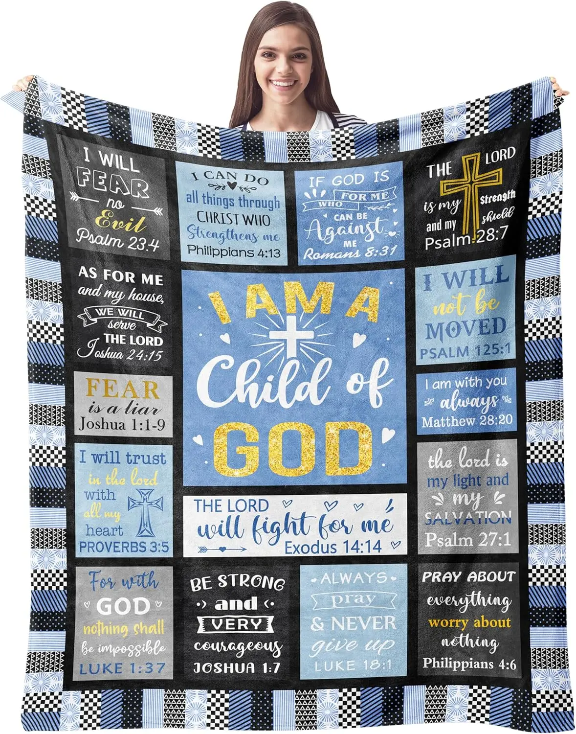 Gifts for Women Blanket I Am a Child of God Blankets Inspirational Religious Birthday Gifts Baptism Confirmation Gifts for Girls