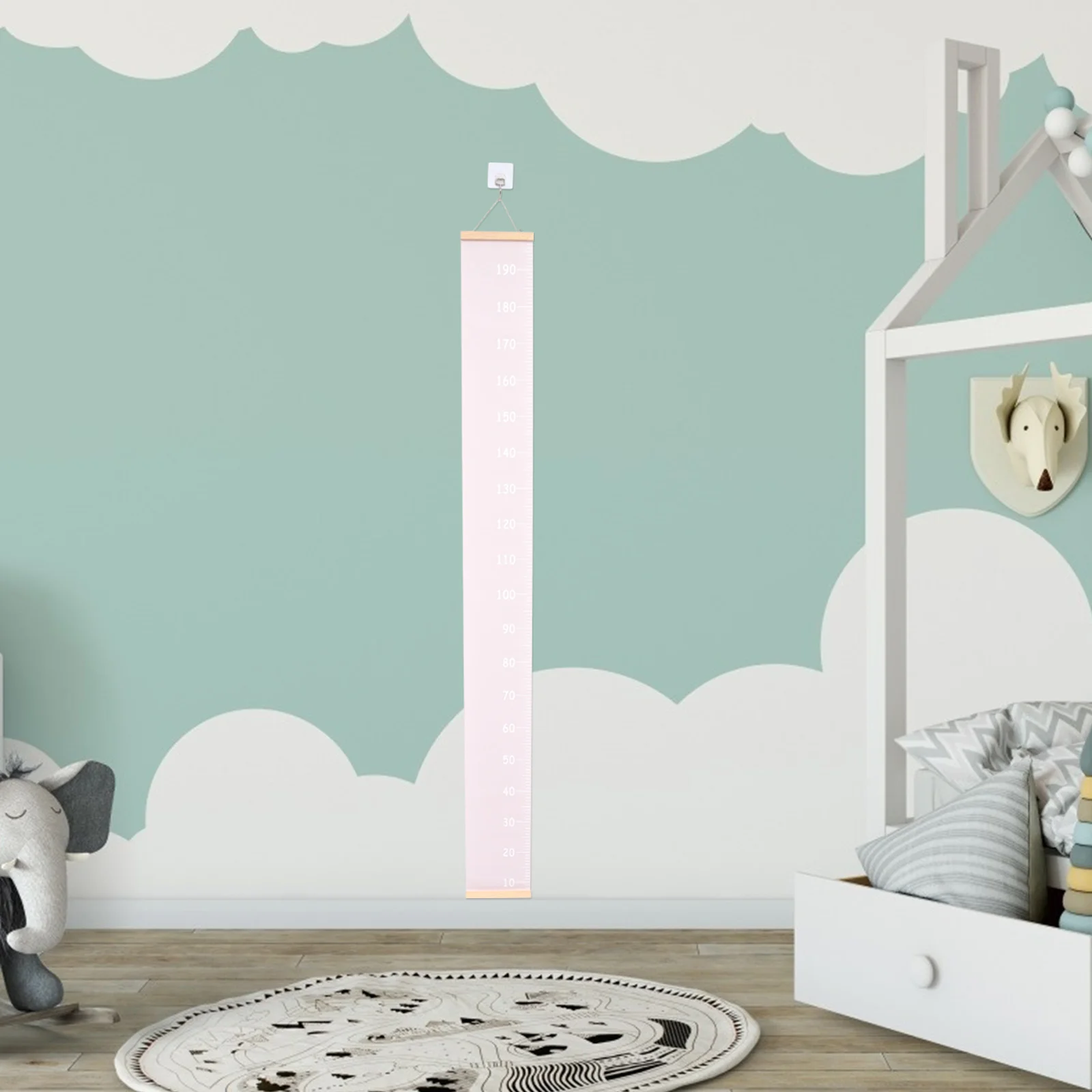 Children's Room Hanging Ruler Growth Wall Chart Kids Height Removable Measurement Scale