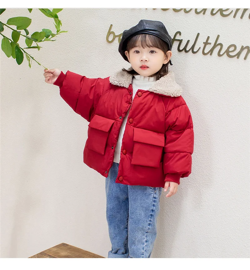 New Middle Children Cotton Jackets Kids Fleece Thick Outerwear Winter Girls Boys Warm Down Coats Baby Clothes Outdoor Coats