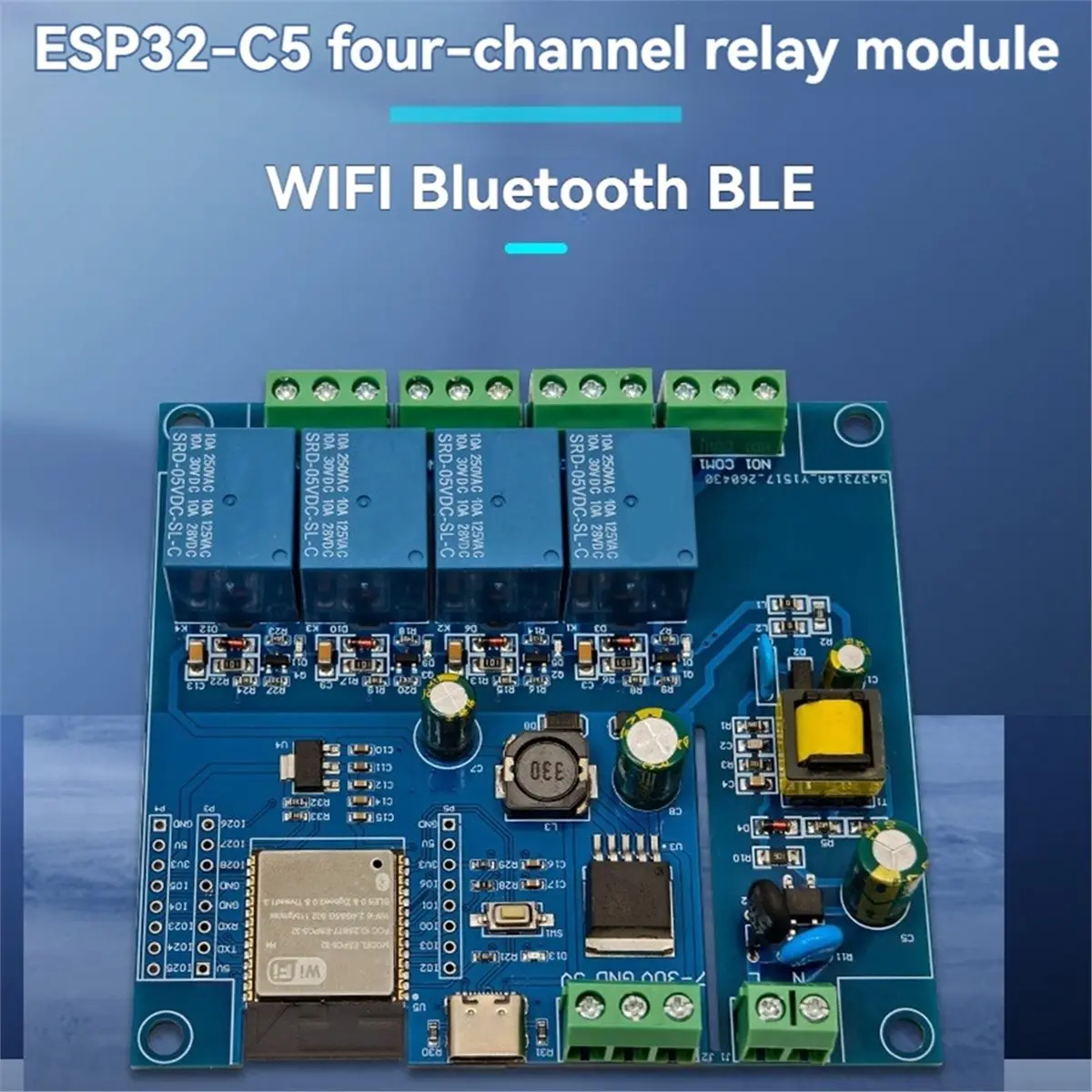 update. AC/DC ESP32-C5 4-CH Relay Module with Case WiFi 6+Bluetooth Wireless Smart Home IoT Development Board