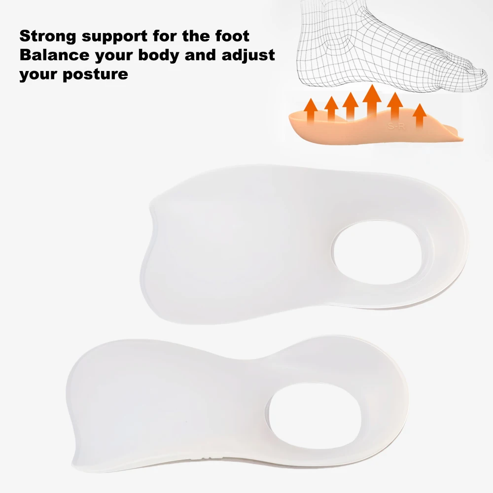 Premium Soft Silicone Plantar Fasciitis Orthopedic Insoles for Shoes Correction Arch Support Flat Foot O-Shaped Legs Insole