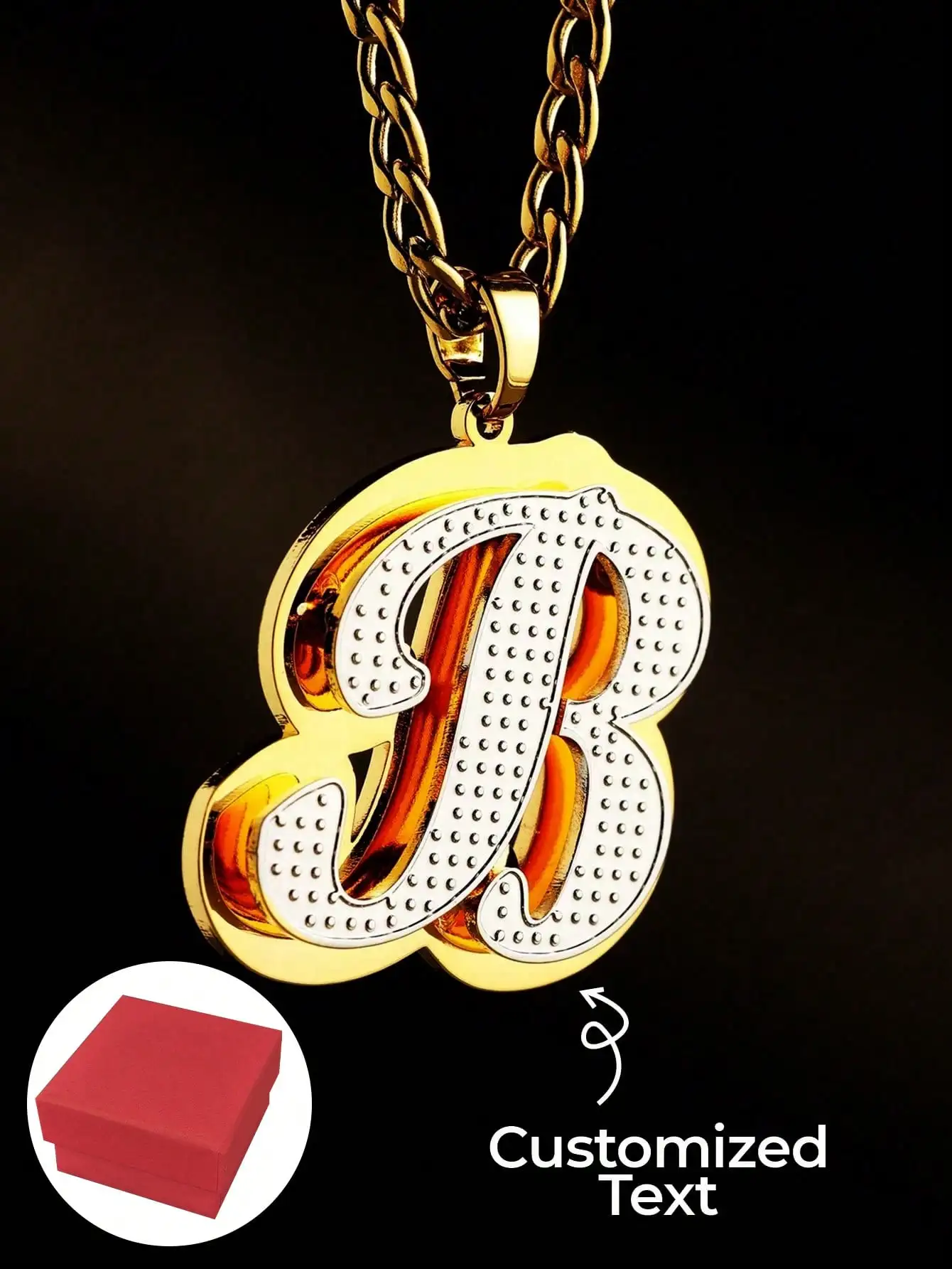 1 piece custom letter necklace, double layer name necklace, pendant personalized necklace, custom with exquisite gift box