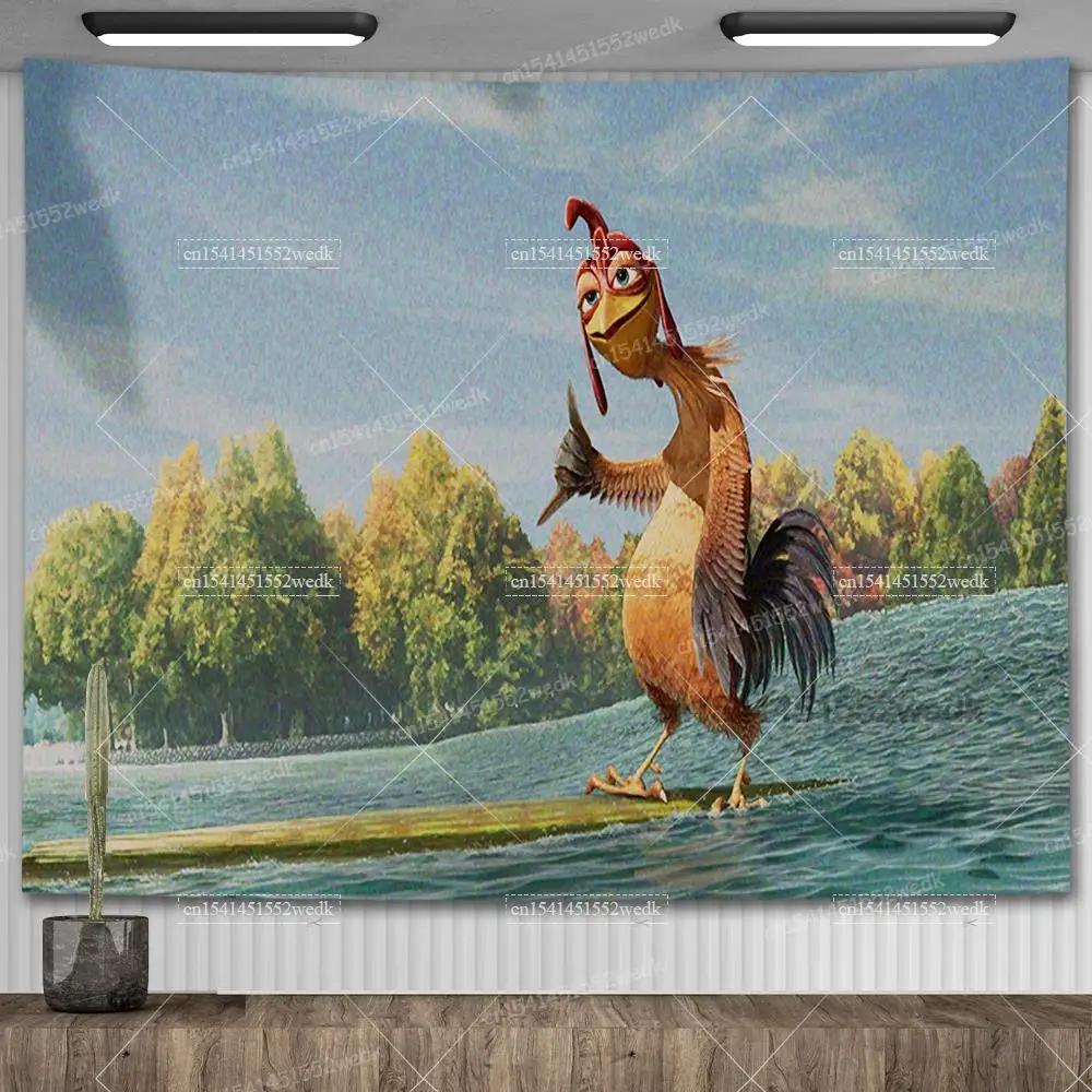 Chicken Joe Flag Surfs Up Funny Meme Tapestry Macrame Aesthetic Room Decoration Anime Game Posters Art Tapestries For Home