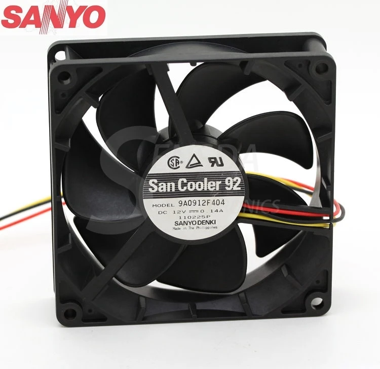 

Original For Sanyo 9A0912F404 9025 9cm 90mm DC 12V 0.14A server inverter axial cooling fans blower