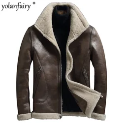 Granular Sheep Shearling Fur Coat Men's Winter Jackets 2023 New Thick Warm Reversible Clothes Mens Fur Jacket Coats 6XL FCY5693