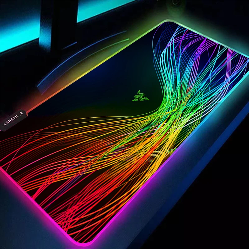 

Luxury Fashion Razer RGB LED Mouse Pad Large Gaming Mats PC Accessories Mousepad Rubber Laptop Extended Pad HD Non Slip Desk Mat