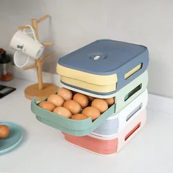 Drawer Type Egg Storage Box Dumpling Box Refrigerator Large Capacity Egg Fresh Keeping Box Holder Household Food Storage Kitchen