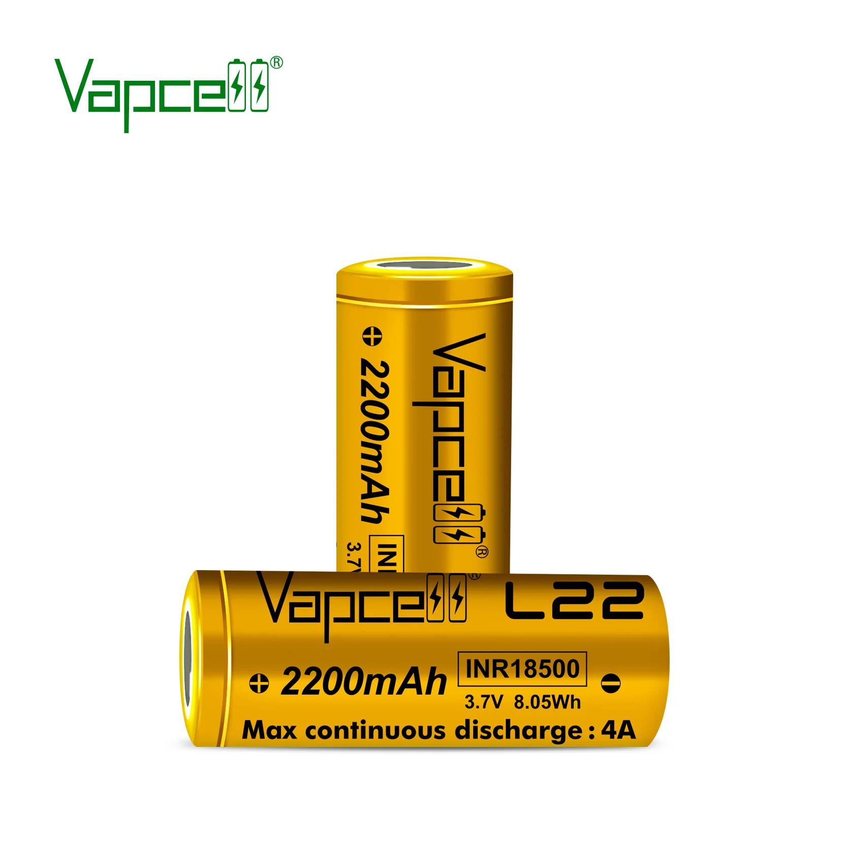 Original Vapcell L22-INR18500 2200Mah 4A Discharge Battery High Capacity Rechargeable 18500 Cell for Flashlights view 4