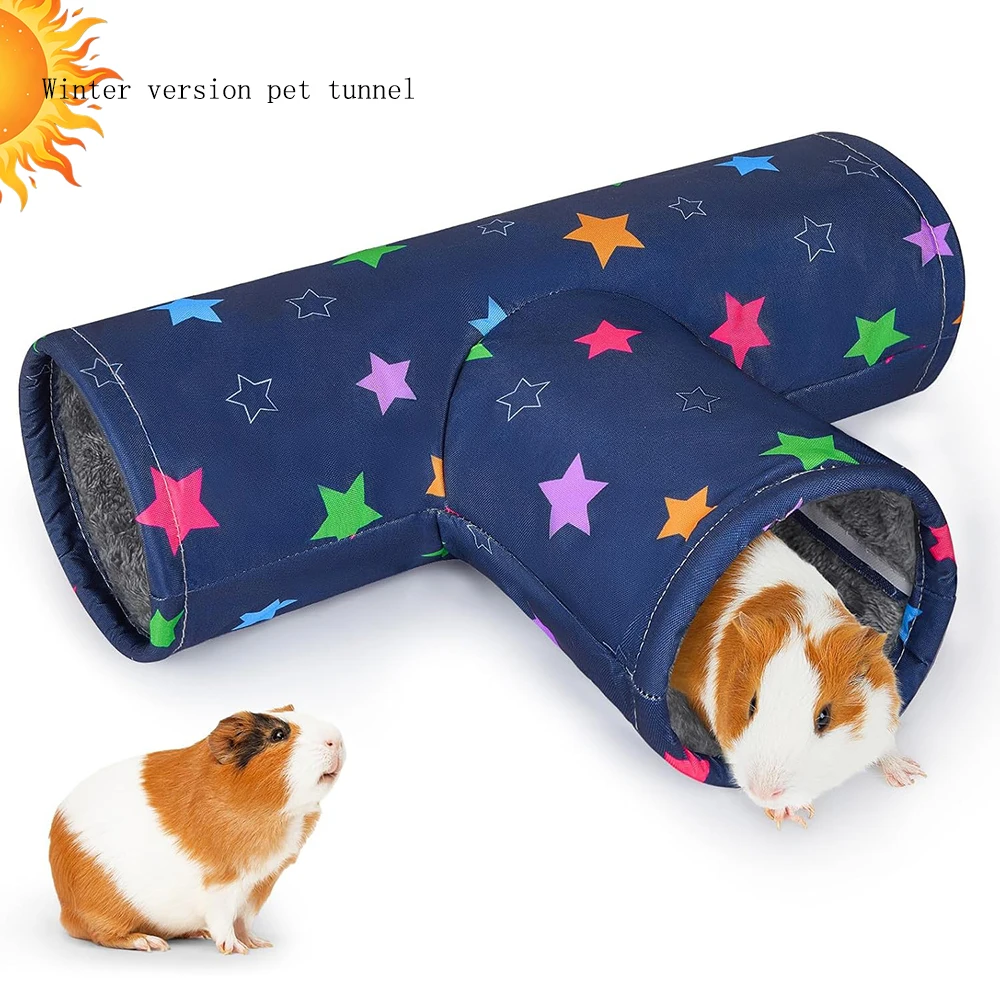 Meerschweinchen-Tunnel 3-Wege Waschbarer Unterschlupf Faltbarer Kaninchen-Tunnel Meerschweinchen-Spielzeug für Hasen Hamster Frettchen Meerschweinchen-Zubehör – Detail 10