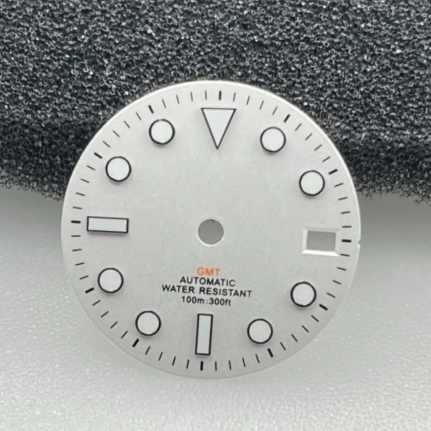 NH34 Dial 28.5mm GMT Dial White Black BGW9 Blue and Green Luminous Fit NH34/NH35/NH36 Movement Watch Accessories