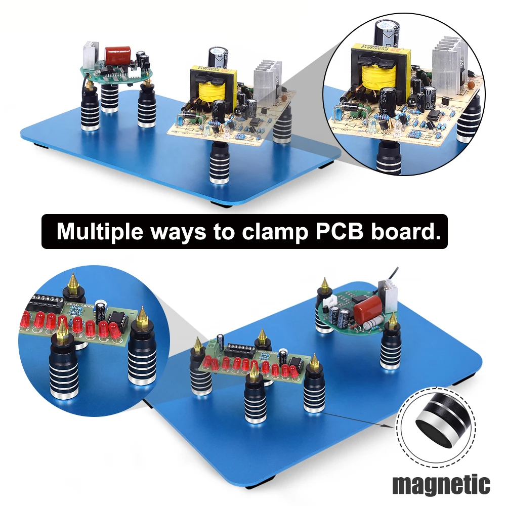 NEWACALOX Magnetic PCB Board Fixed Clip Flexible Arm Welding Auxiliary Tool Soldering Third Hand Welding Positioner Holder