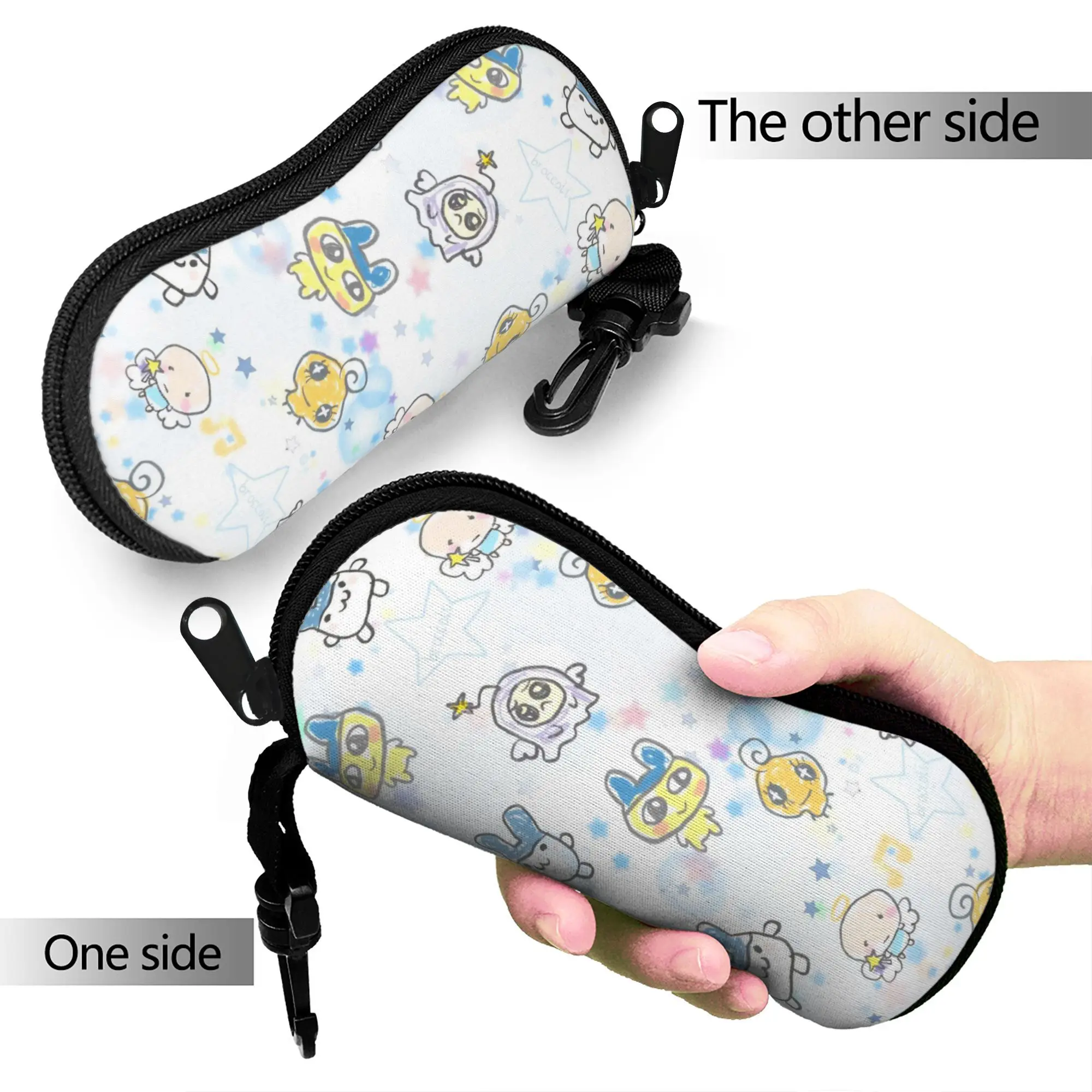 Tamagotchis Mametchi   Glasses Case  Key Chain Sunglasses Pouch Fashion Daily Eyeglass Protector Men Women Eyewear Accessory