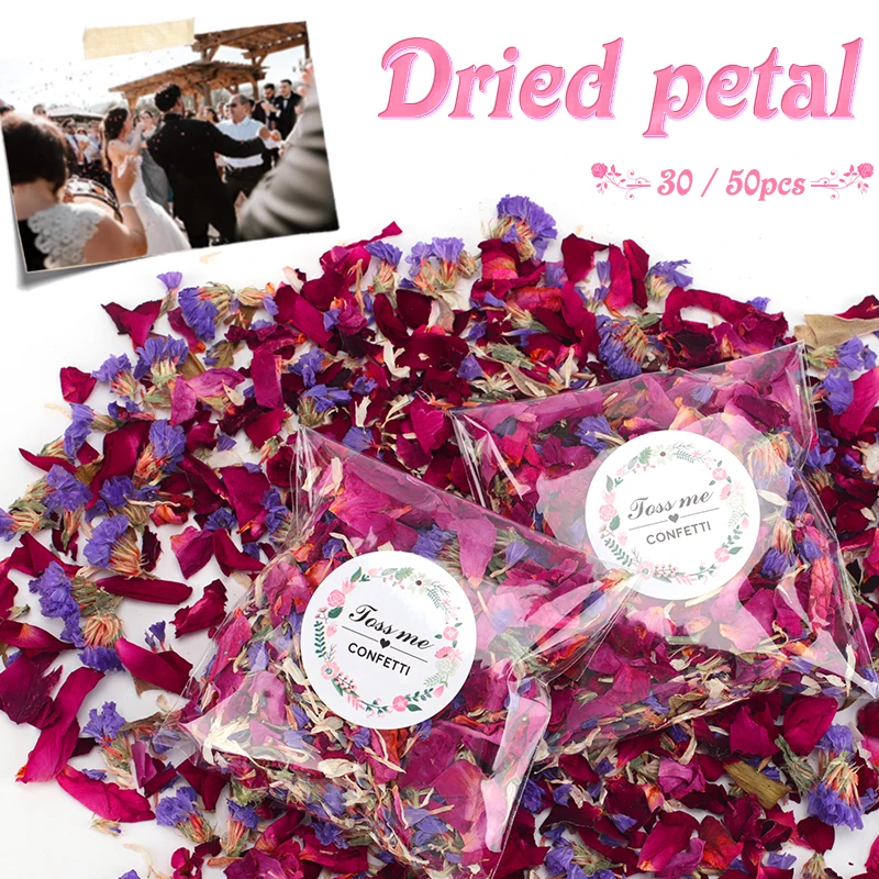 100/200g Colorful Confetti Wedding Petals 100% Natural Rose Petals Dried Flowers Floral Bridal Shower Birthday Party Decorations