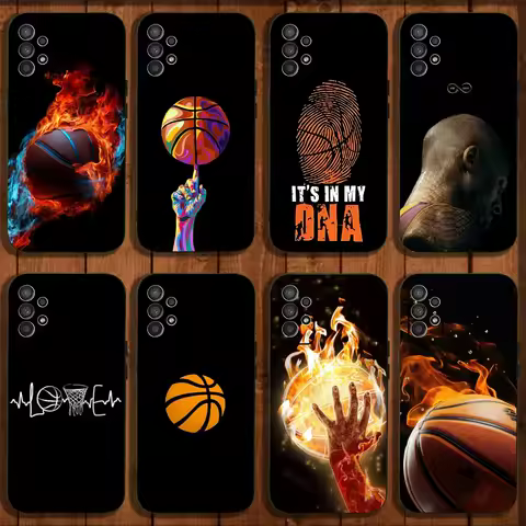Basketball Basket Sports Phone Case For Samsung Galaxy A13,A21s,A22,A31,A32,A52,A53,A71,A80,A91 Soft Black Cover