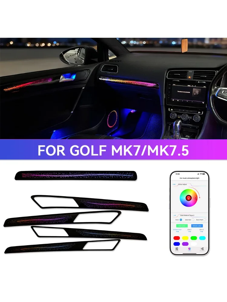 

Светодиодная подсветка KYNCHO для Golf 7, MK7, 7.5, Symphony, автоматическая подсветка салона, автомобильная светодиодная подсветка, светодиодные лампы для авто.