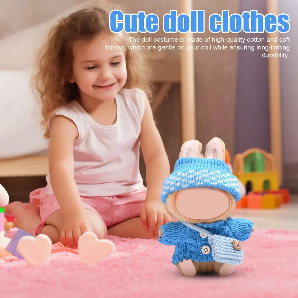 Puppenkleidung, süßes Pullover-Mützen-Set für 17 cm große Puppen, Kleidung, Ersatz-Babypuppen-Outfits für Mottopartys und Fotoshootings