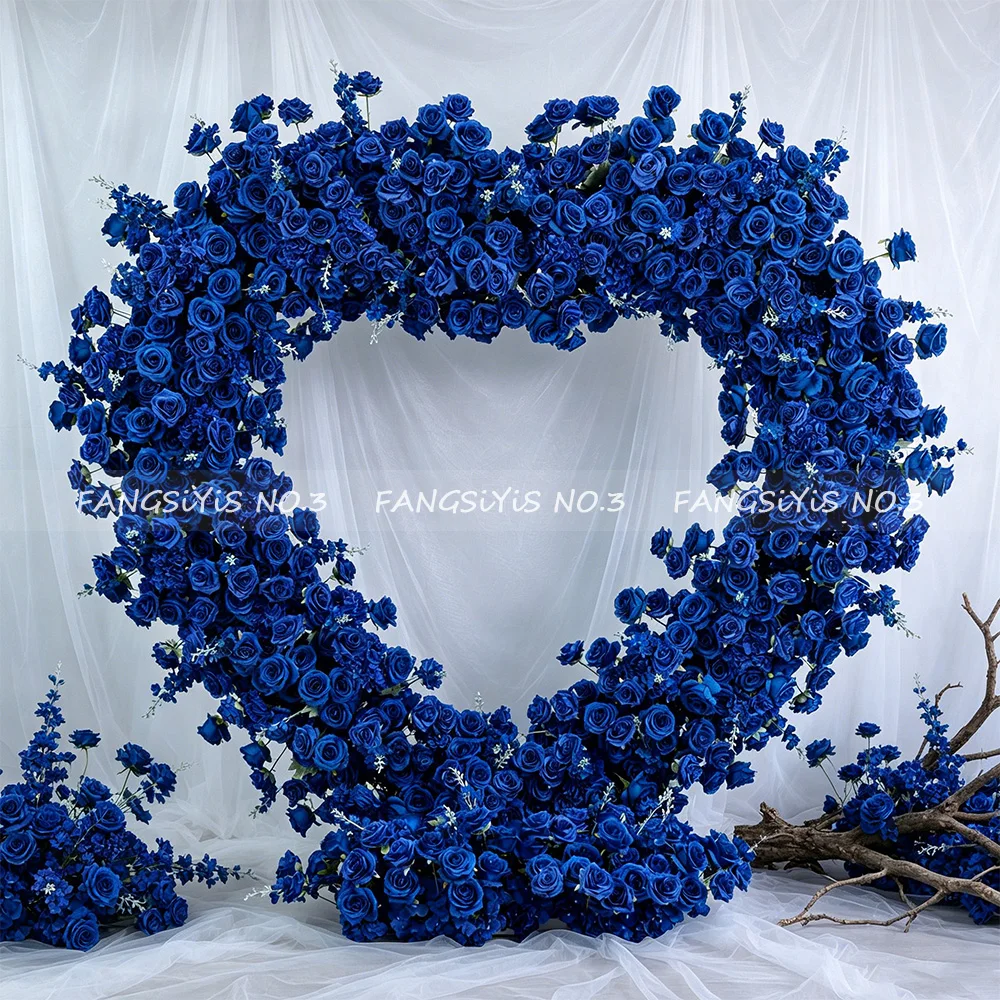 

Искусственная цветочная гирлянда из роз длиной 2 м, темно-синяя, для свадебной арки, декора на фон, украшения для детского праздника, мероприятий и вечеринок