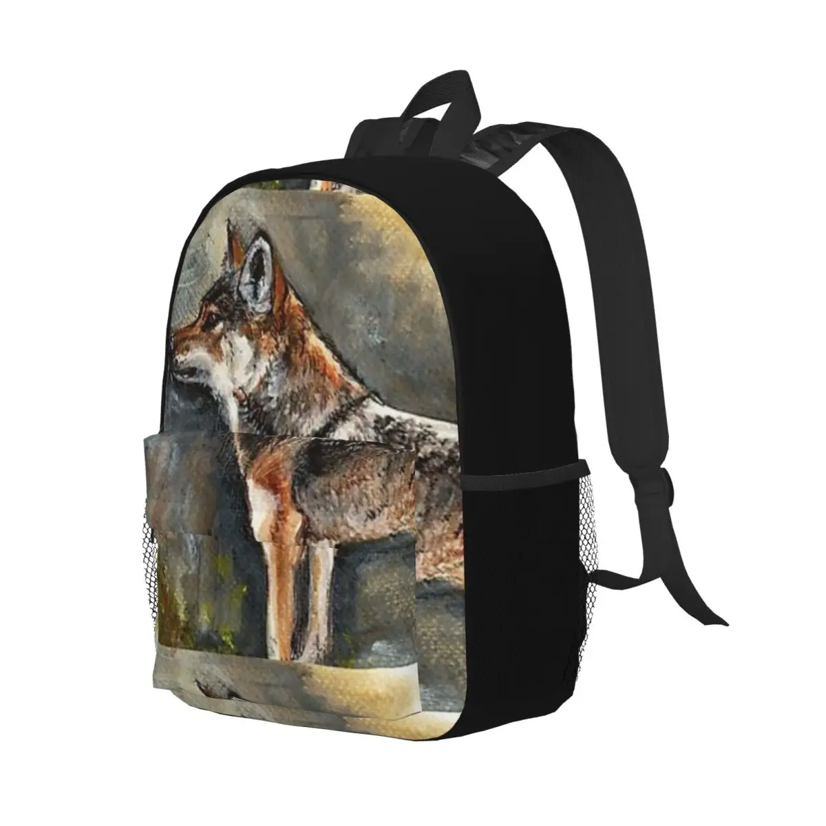 Eastern Wolf-mochilas de acuarela para niños y niñas, mochila escolar informal, bolso de hombro para ordenador portátil, gran capacidad