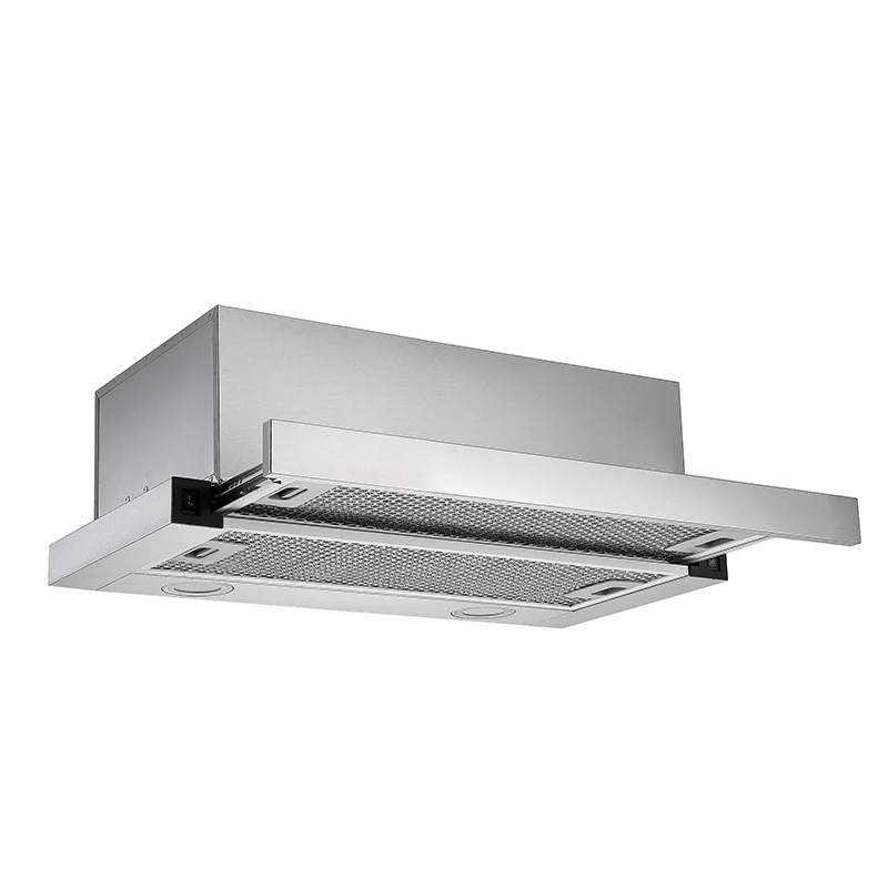 Hot factory price ultra-thin pull type range hood, stainless steel range hood household 60cm wide pull a larger area of smoke