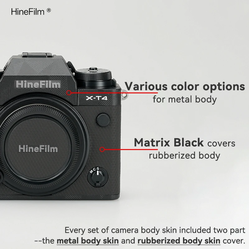 Hinefilm الجلد ل فوجي XT4 كاميرا ملصق XT 4 ملصق مائي الجلد ل فوجي فيلم X-T4 كاميرا واقية التفاف غطاء الجلد #3