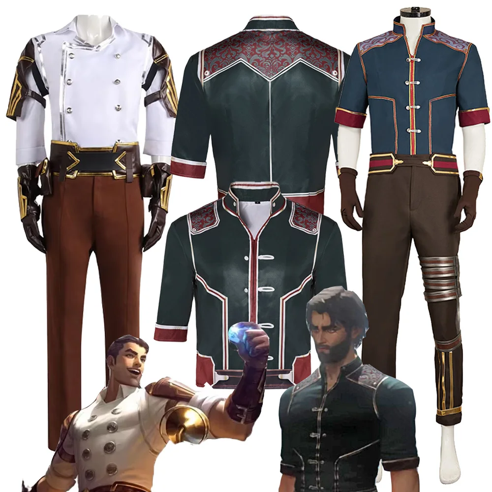 Arcane Jayce Cosplay Coat Game LOL Uniform Shirt Pants Costume Defender of Tomorrow Roleplay Men Clothing Halloween Party Suit