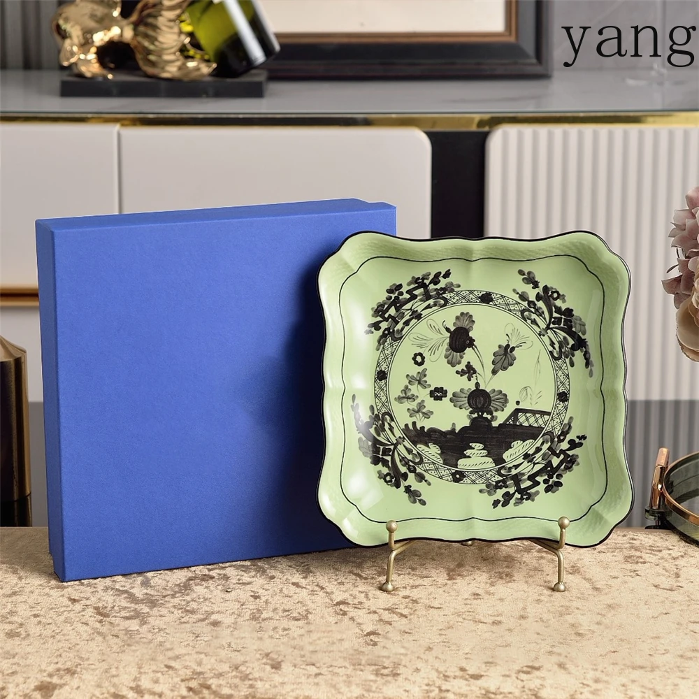 Ceramic Printed Tableware Package Kitchen Supplies Afternoon Tea Cup And Saucer Tray Milk Pot Tableware Storage High Foot Plate