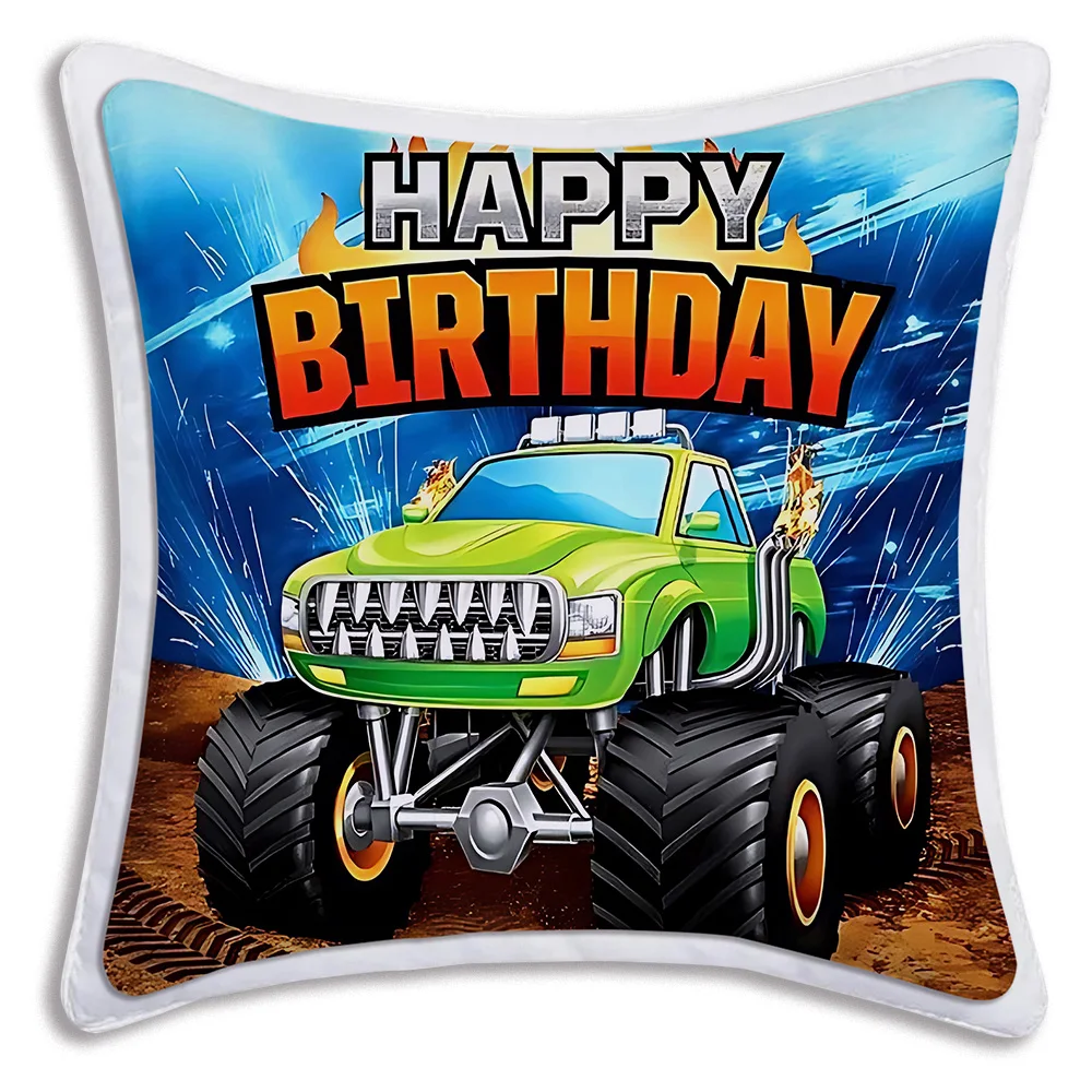 Pillow Covers Cartoon Sofa Decorative Home Double-sided Printing Short Plush Cute Cushion Cover