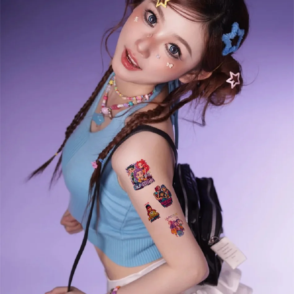 10/20/30 قطعة KPop الشيطان هنتر أنيمي الطرفية الكرتون الكتابة على الجدران الإبداعية لصاقات وشم ملصقات لطيف نقل المياه الوشم #5