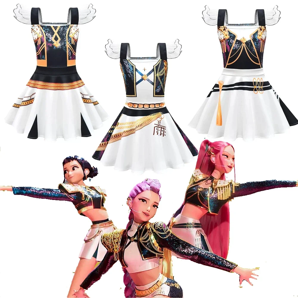 

KPop Demon Hunters Dress Cosplay Popular Movies Costume for Kids Mira Rumi Zoey for Girls Carnival Birthday Performance Costume
