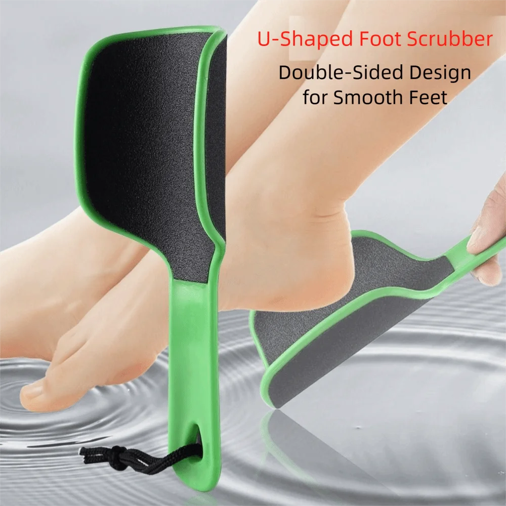 Épurateur plastique courbé pied fichier Portable grain exfolie pédicure pied fichier Double face peau morte callosités dissolvant soins des pieds