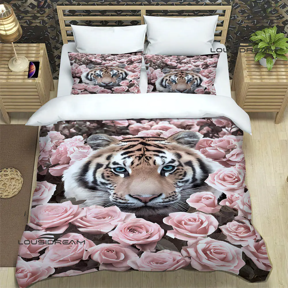 3D tiger printed Bedding Sets exquisite bed supplies set duvet cover bed comforter set bedding set luxury birthday gift