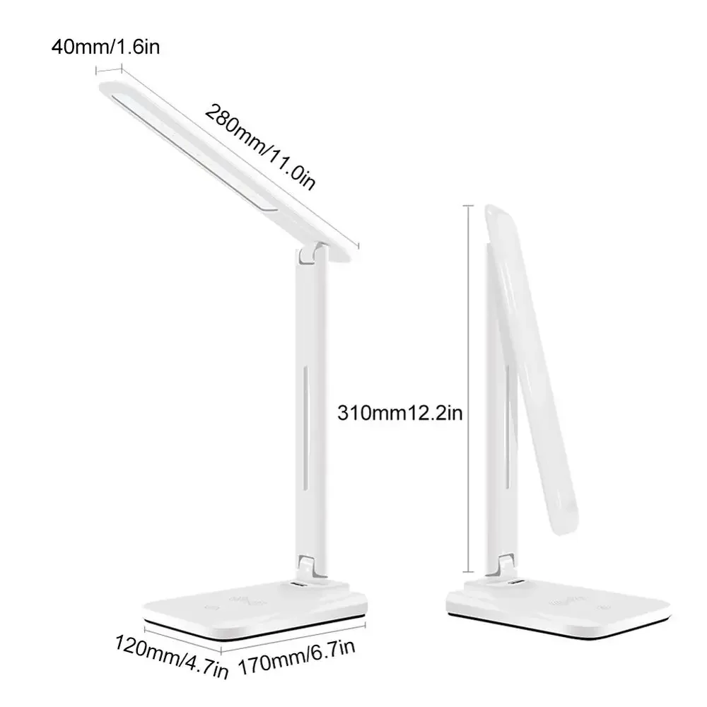 Folding Table Lamp USB Touch Dimmable Night Light Student Dormitory Reading Eye Protection Bedroom LED USB Charge Desk Lamp