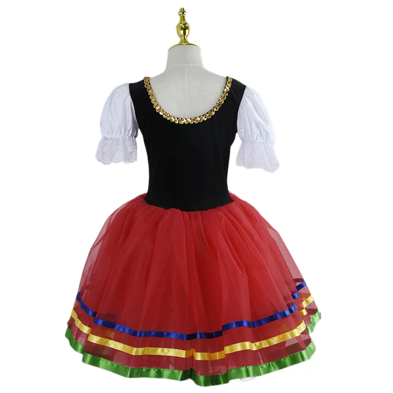 Vestido de Ballet rojo para niñas, leotardo de gimnasia, vestidos largos de Ballet, disfraz de Baile de Princesa bailarina, vestido de cumpleaños