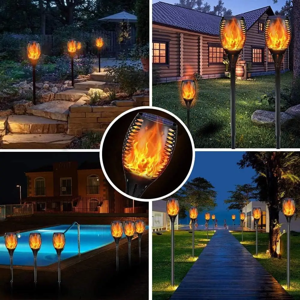 12/4/2/1 pz Torcia Solare Luce Sfarfallio Luci di Fiamma Impermeabile Decorazione del Giardino Esterno Led Percorso Cortile Patio Lampada Da Prato