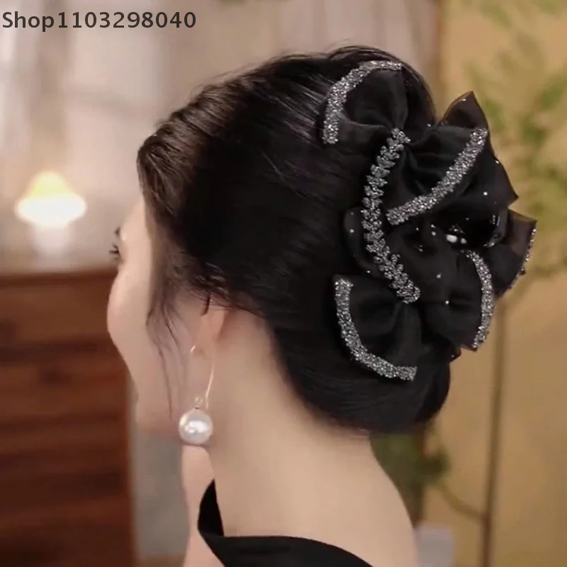 

Elegant Sweet Mesh Bow Hair Clip For Women – Sophisticated Headwear Accessory Ideal For Gifting