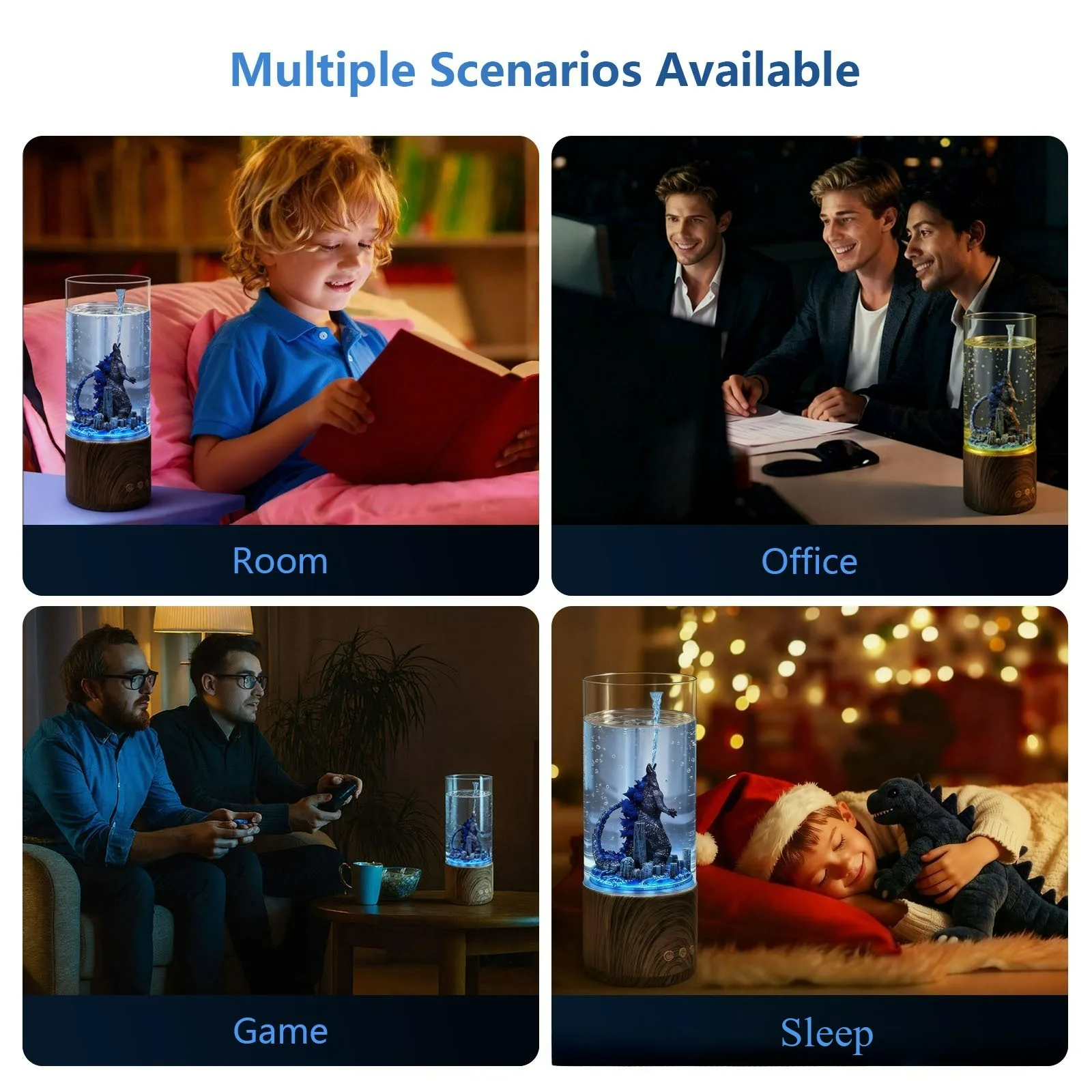 Monster Water Column Light with Remote Control Rotating Color Atmosphere Decor Light Halloween Souvenir Night Light