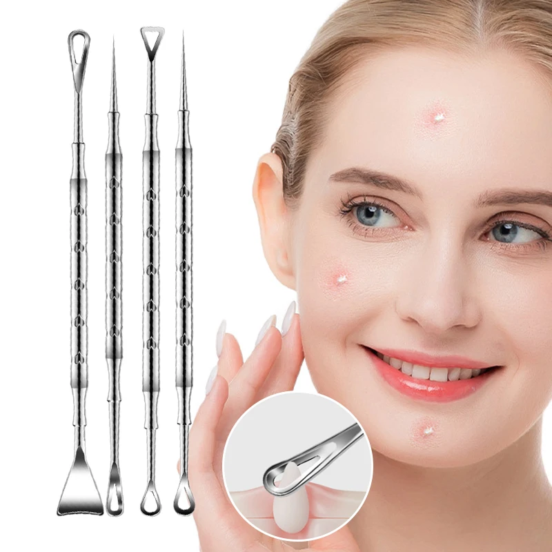 

Extractor Cleanser Blackhead Acne Needle Removing Treatment Remover Pimple Popper Tool Whitehead Popping Zit Nose Face Blemish