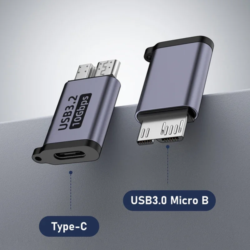 Micro B USB C 3.0 Male to Type C Female Adapter Type-C USB3.0 Micro B Connector for External Hard Drive Disk HDD Cable Adapter - View 1 Micro B USB C 3.0 Male to Type C Female Adapter Type-C USB3.0 Micro B Connector for External Hard Drive Disk HDD Cable Adapter - View 1