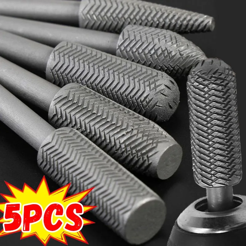 Juego de 5 Limas Rotatorias de Acero al Carbono, Modelos Completos, Lima Rotatoria de Doble Corte, Herramientas para Trabajar la Madera, Pulir y Esmerilar Metal